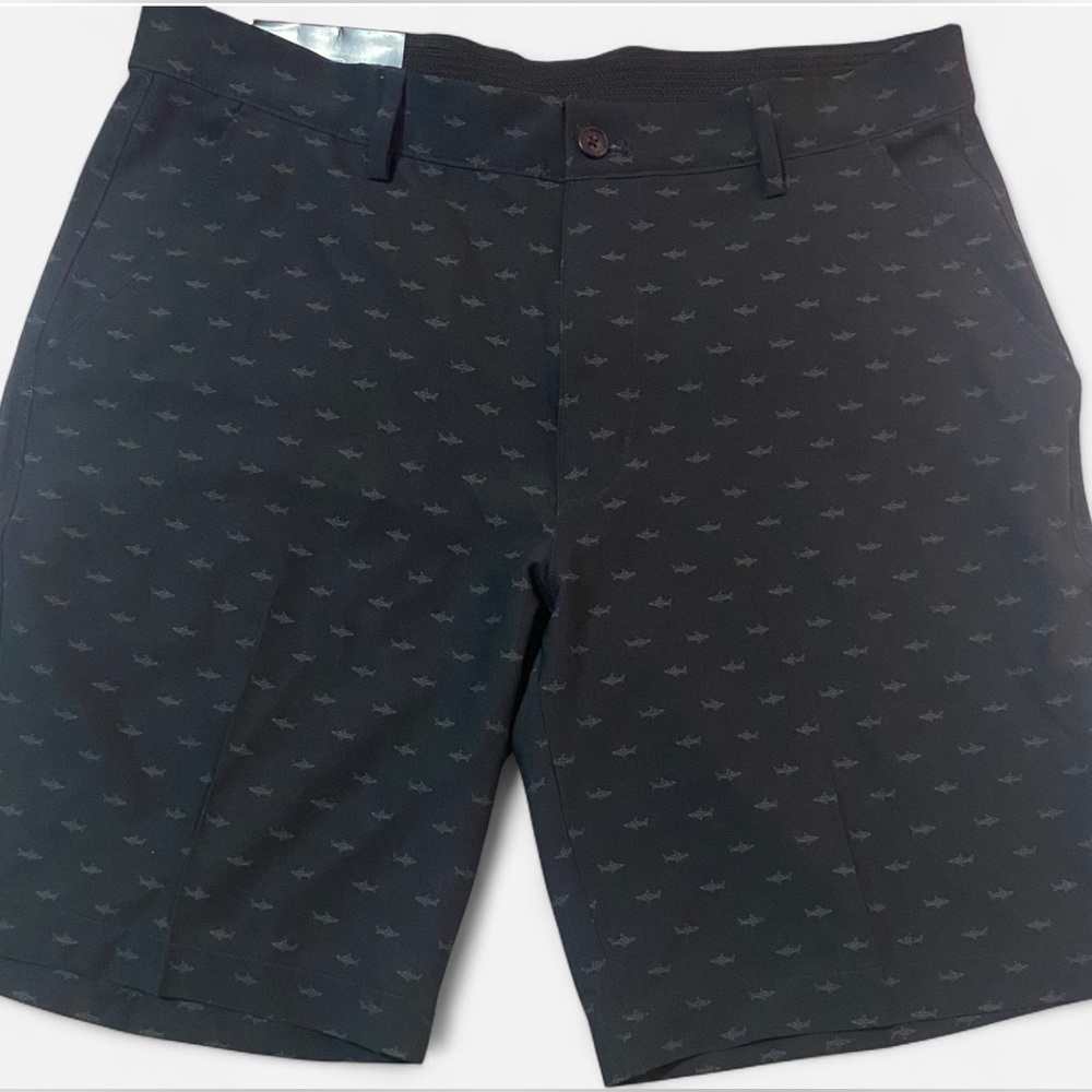 Greg Norman Collection Black Patterned Men's Shorts